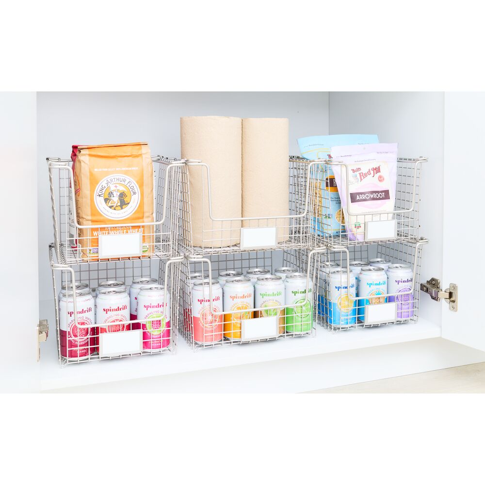 Stapelkorb "Classa" - mit Griffen, stapelbar, mattes Satin-Finish