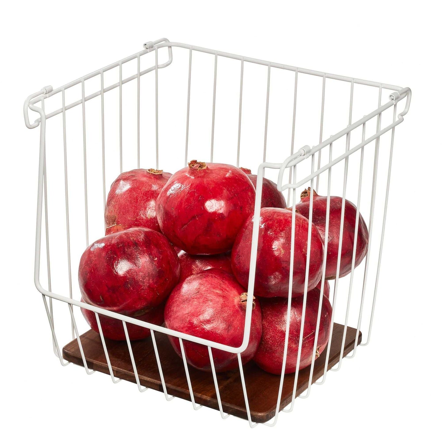 Drahtkorb "Acora" - mit Akazienholz-Boden, stapelbar