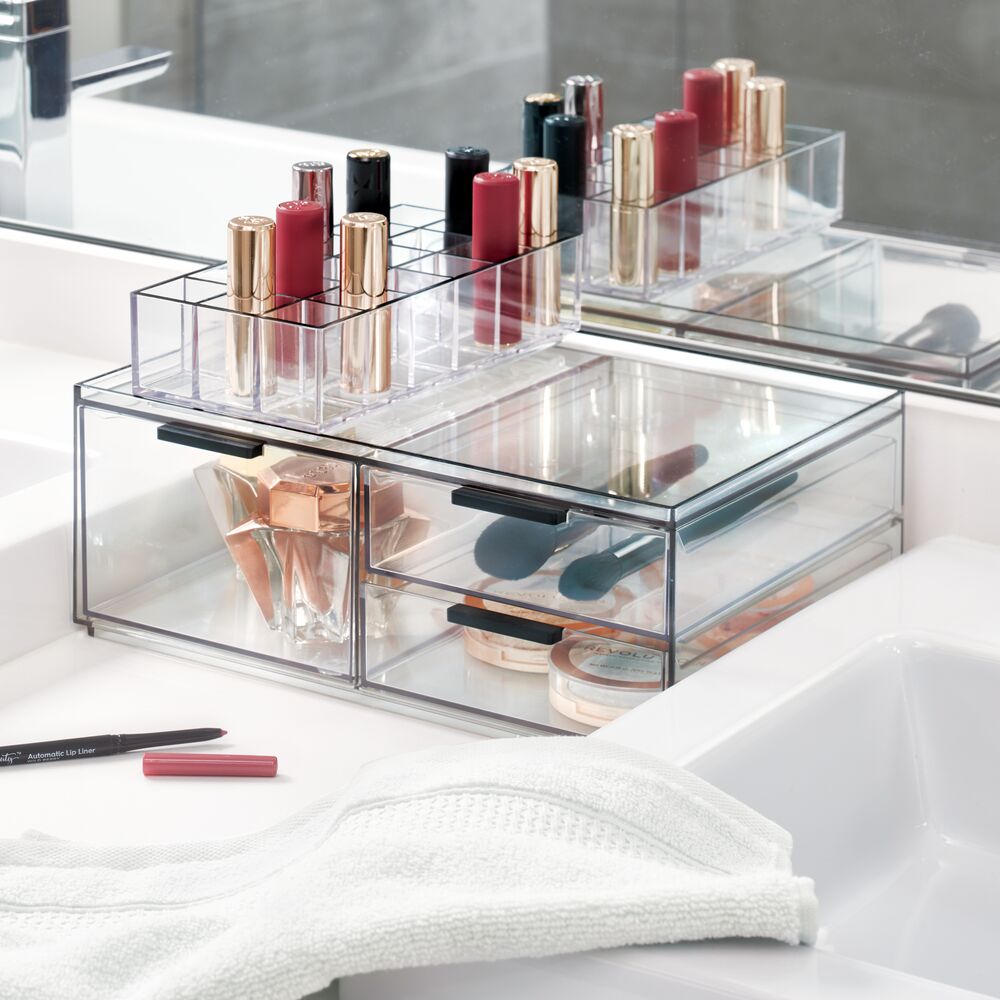 Kosmetik-Organizer "Noir" - 3 Schubladen, klar&schwarz