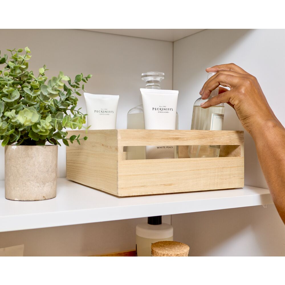 Holz-Aufbewahrungsbox "EvoWood Mini" - mit Griffen, nachhaltig