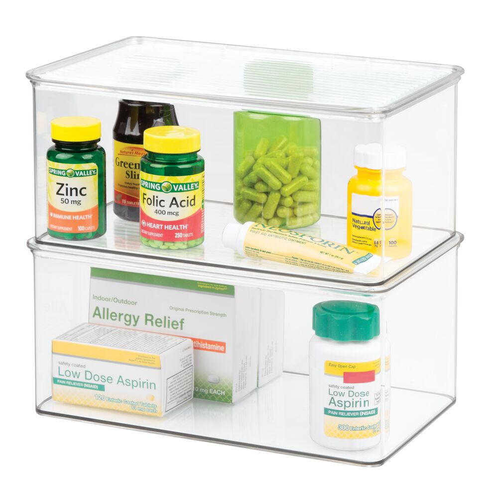 Medizin-Organizer "Medora" - groß, mit Deckel, stapelbar