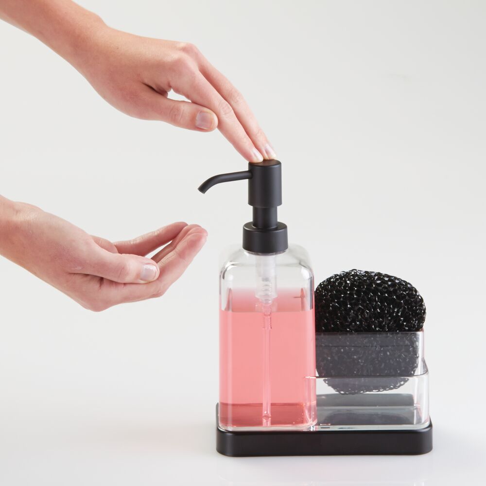 Spül-Organizer „Froma Duo“ – mit Seifenspender, schwarz/klar