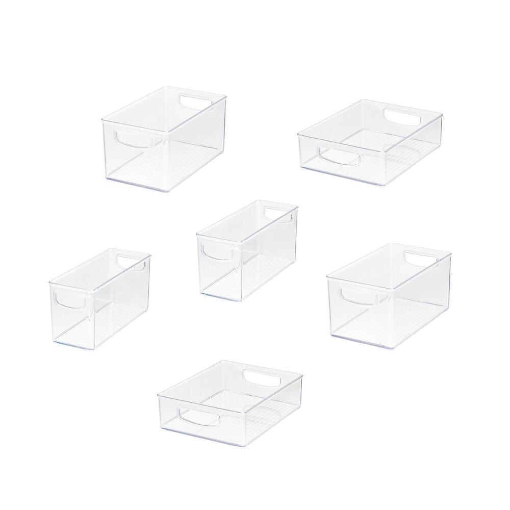 Organizer-Set "Linis Stack" - 6-teilig, stapelbar, klar