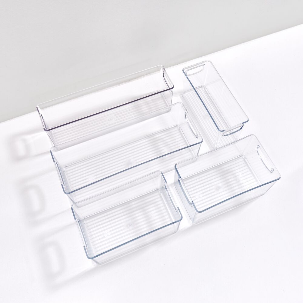 Organizer-Set „Clario Stack 5“ – stapelbar, klar, 5-teilig