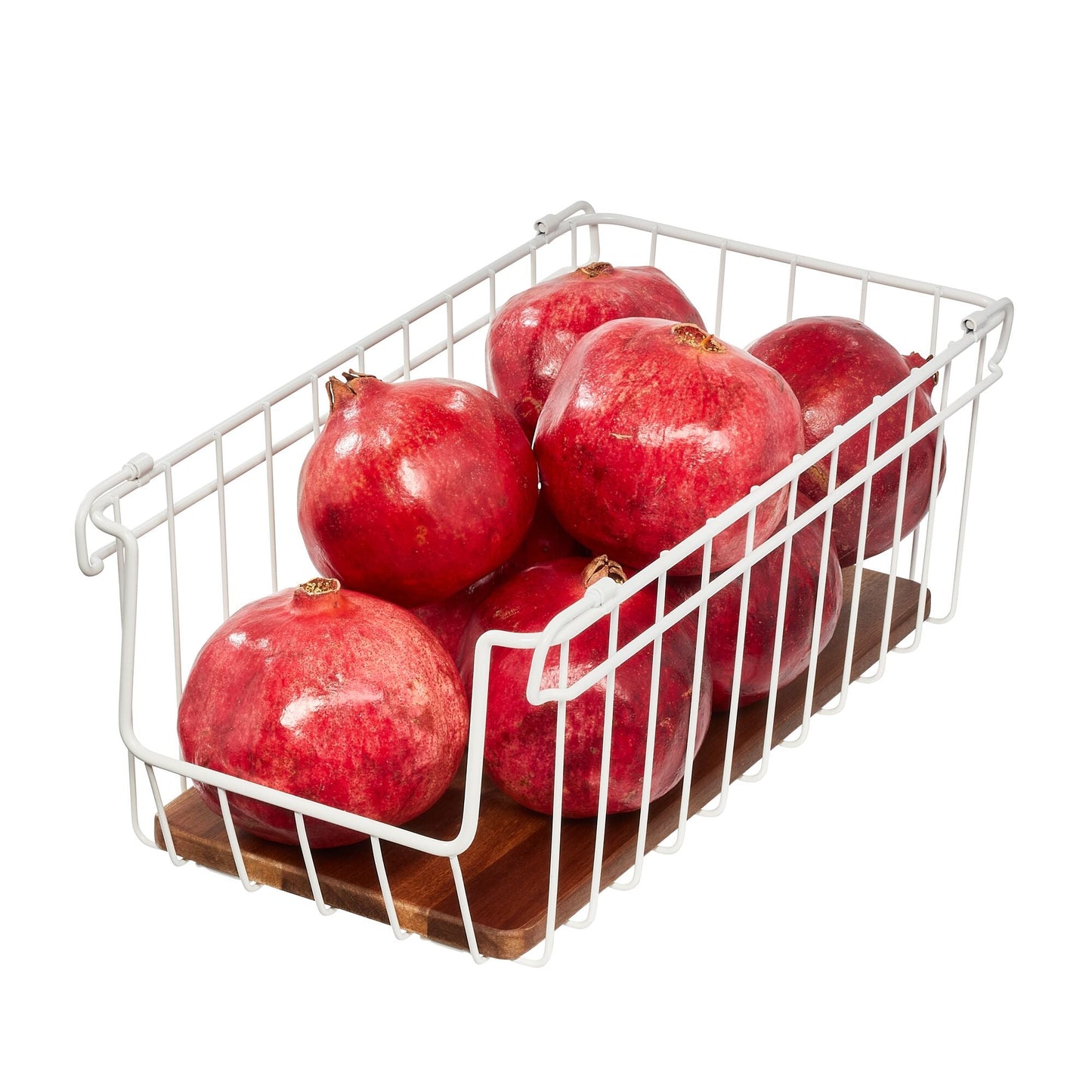 Drahtkorb "Acora" - mit Akazienholz-Boden, stapelbar