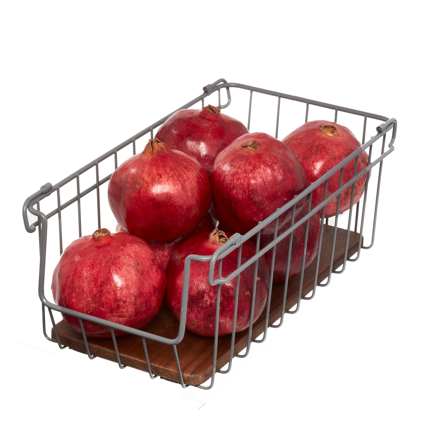 Drahtkorb "Acora" - mit Akazienholz-Boden, stapelbar