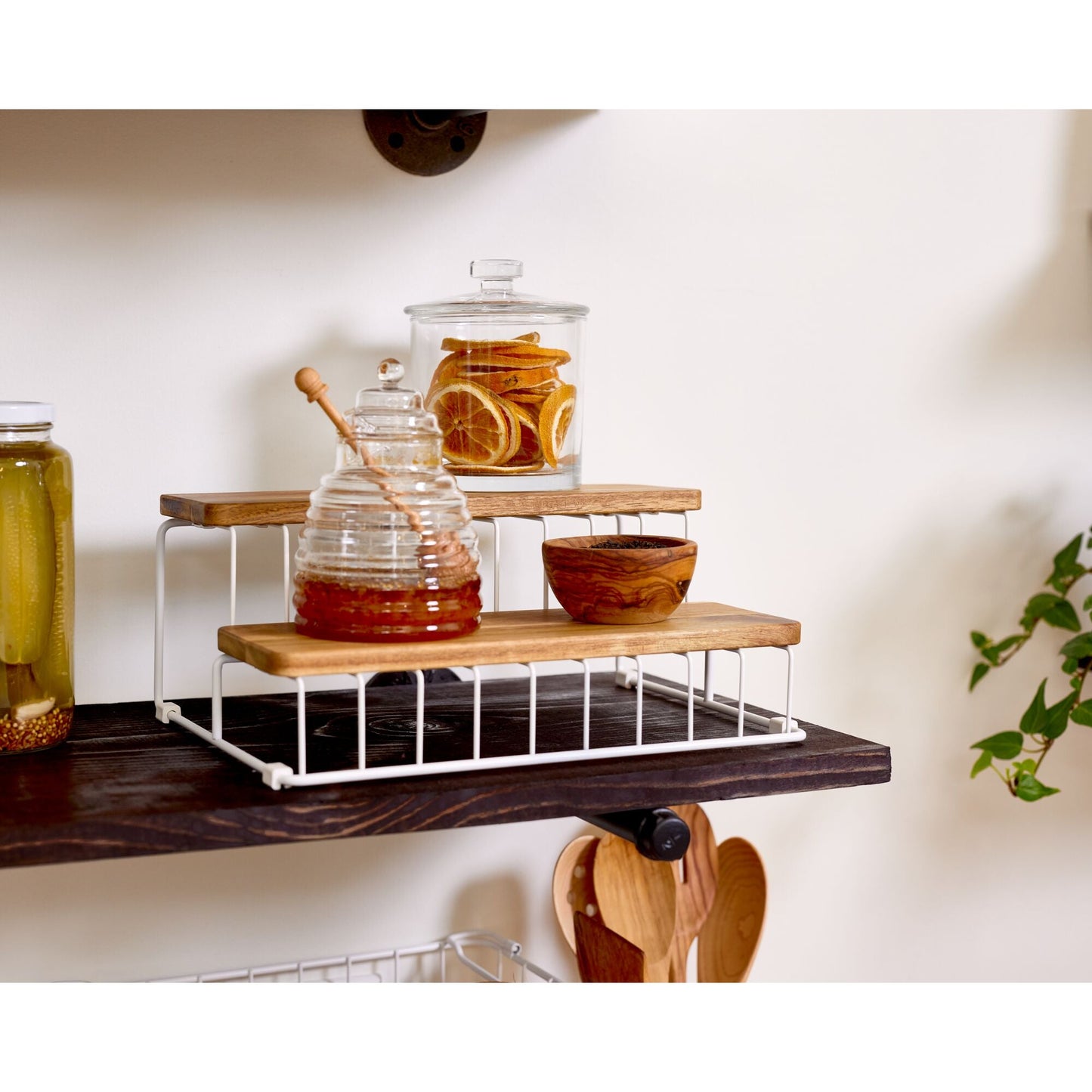 Organizer-Regal "Acero" - 2 Ebenen, Holz & Metall