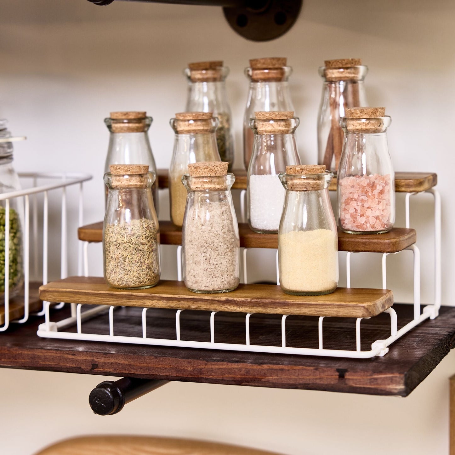 Organizer-Regal "Acero" - 2 Ebenen, Holz & Metall