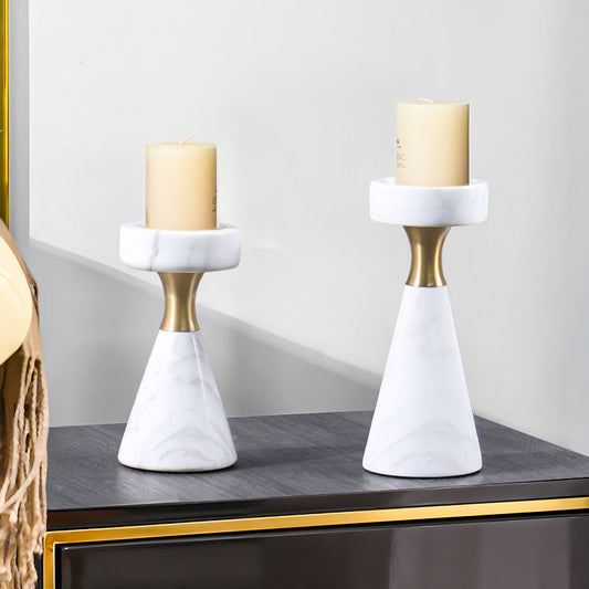 Kerzenhalter „Nordic Glow“ – Marmor & Messing