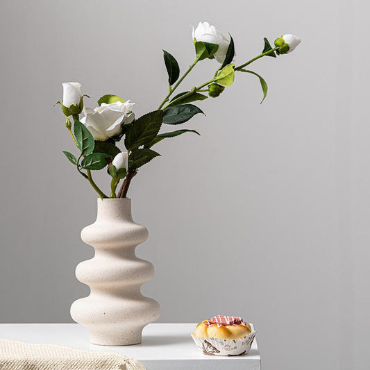 Deko-Vase „Arta“ – moderne Keramik, Beige