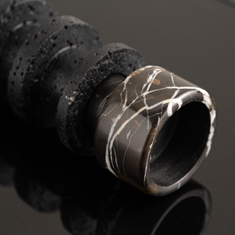 Kerzenhalter-Set „Vulmaro“ – Vulkanstein & Marmor, 2-teilig