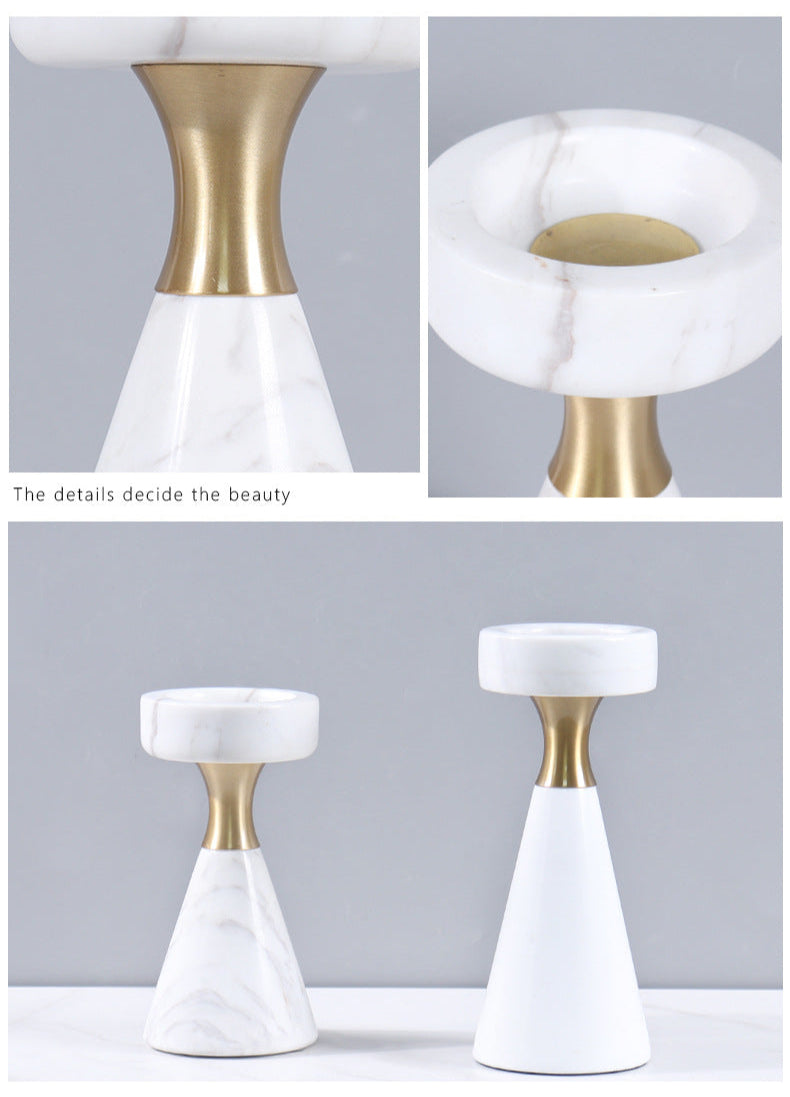 Kerzenhalter „Nordic Glow“ – Marmor & Messing