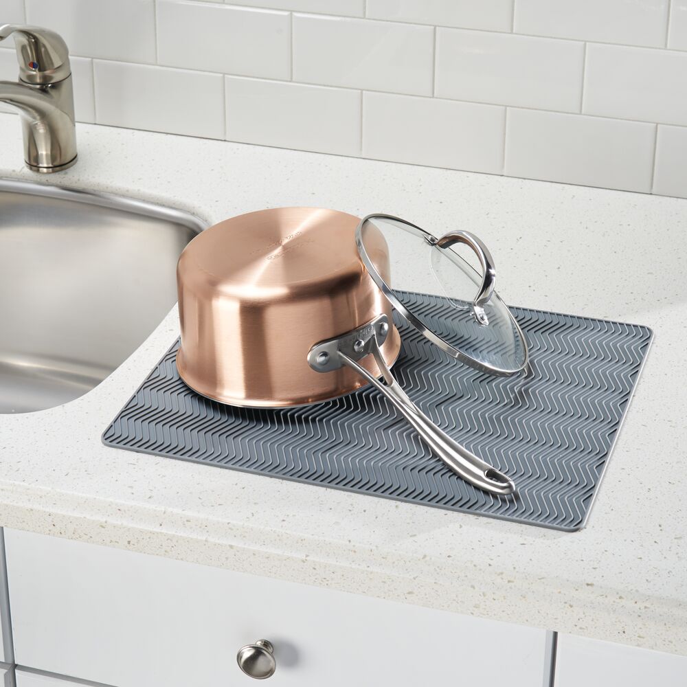 Trockenmatte "Viano" - rutschfest, hitzebeständig, grau