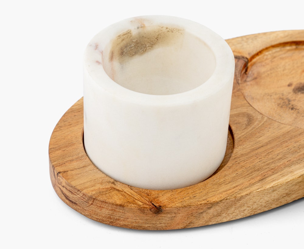 Terra Duo – Gewürzschalen-Set mit Tablett (2-teilig)